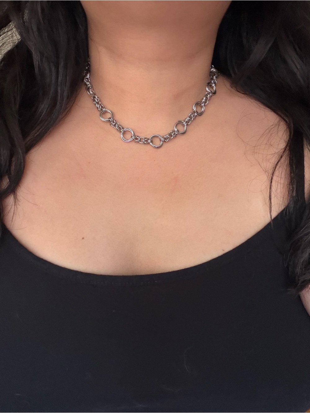 Rose Mobius Round Chainmaille Chunky Necklace - Picture 2 of 3